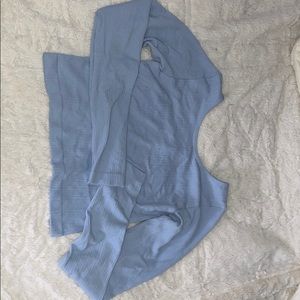 Cropped light blue long sleeve